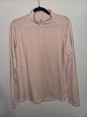 Walter Hagen Pale Pink/Peach Performance Quarter Zip Long Sleeve